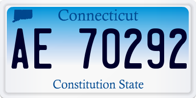 CT license plate AE70292