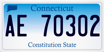 CT license plate AE70302