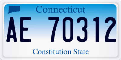 CT license plate AE70312