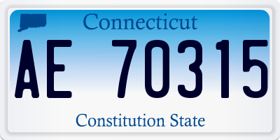 CT license plate AE70315