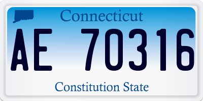 CT license plate AE70316