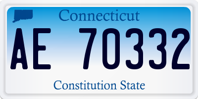 CT license plate AE70332