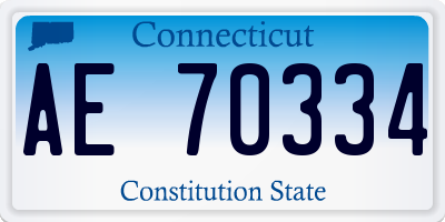 CT license plate AE70334