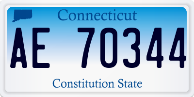 CT license plate AE70344