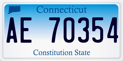 CT license plate AE70354