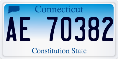 CT license plate AE70382