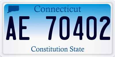 CT license plate AE70402
