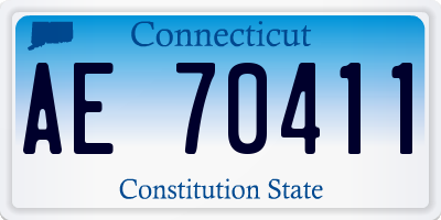 CT license plate AE70411