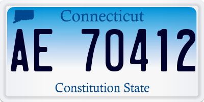 CT license plate AE70412