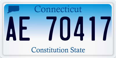 CT license plate AE70417