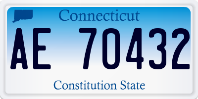 CT license plate AE70432
