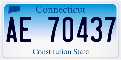 CT license plate AE70437