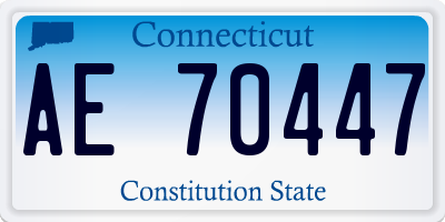 CT license plate AE70447