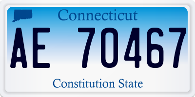 CT license plate AE70467
