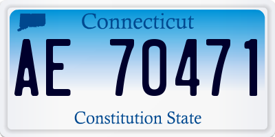 CT license plate AE70471
