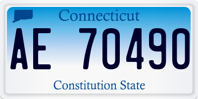 CT license plate AE70490