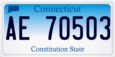CT license plate AE70503