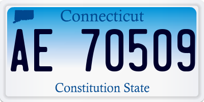 CT license plate AE70509