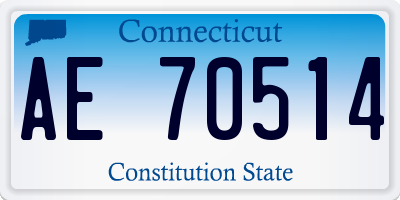 CT license plate AE70514