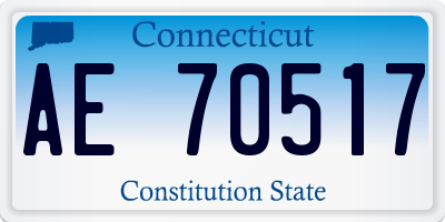 CT license plate AE70517