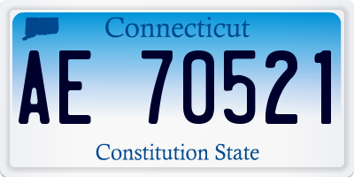 CT license plate AE70521