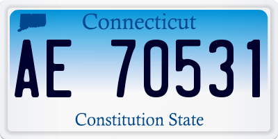 CT license plate AE70531