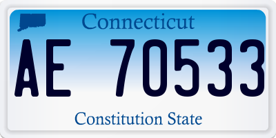 CT license plate AE70533