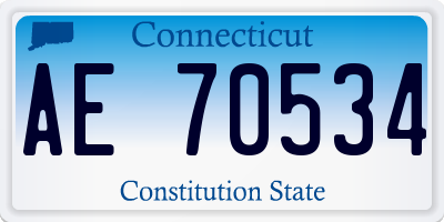 CT license plate AE70534