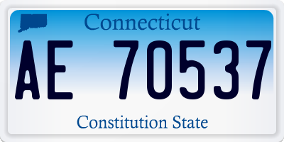 CT license plate AE70537