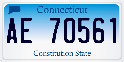 CT license plate AE70561