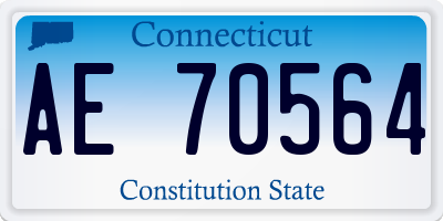 CT license plate AE70564