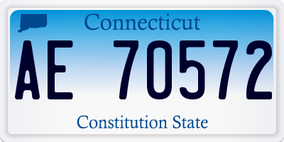 CT license plate AE70572