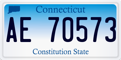 CT license plate AE70573