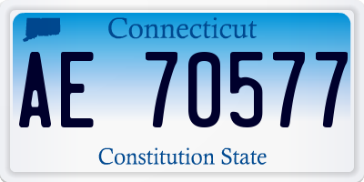 CT license plate AE70577