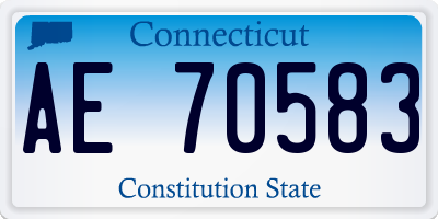 CT license plate AE70583