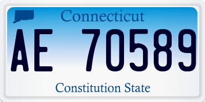 CT license plate AE70589