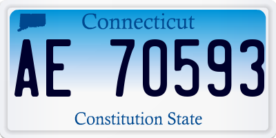 CT license plate AE70593