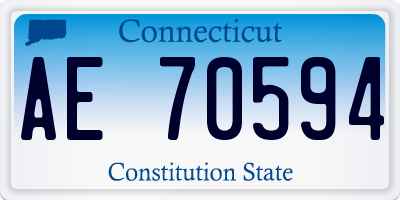 CT license plate AE70594