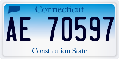CT license plate AE70597
