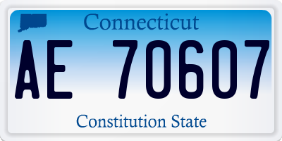 CT license plate AE70607