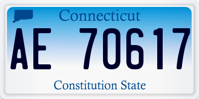 CT license plate AE70617