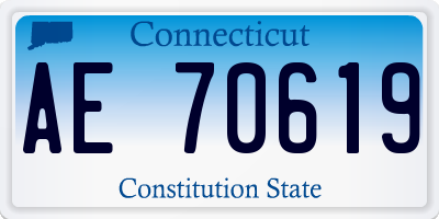 CT license plate AE70619