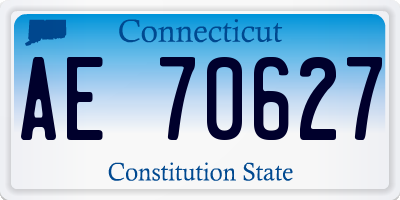 CT license plate AE70627