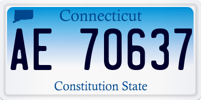 CT license plate AE70637