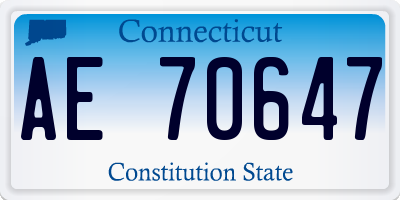 CT license plate AE70647