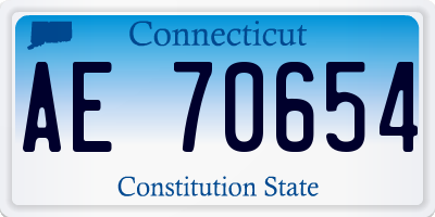 CT license plate AE70654