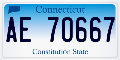 CT license plate AE70667