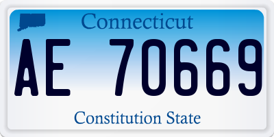 CT license plate AE70669
