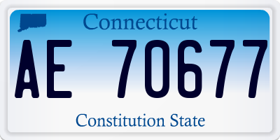 CT license plate AE70677