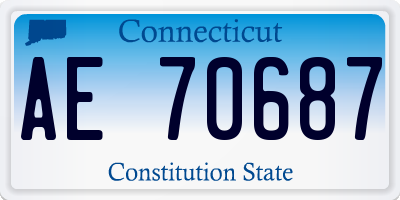 CT license plate AE70687